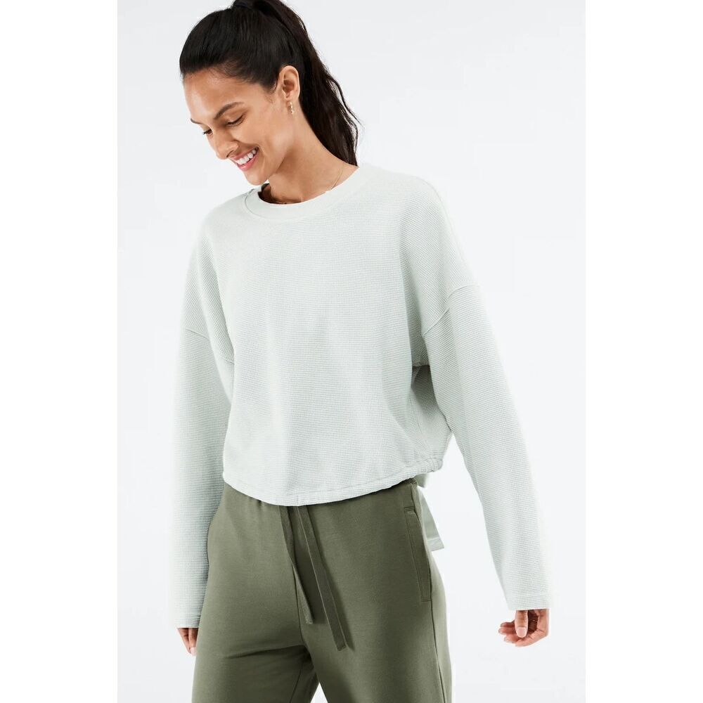 Fabletics Anna Tie-Back Sweatshirt In Dusty Teal